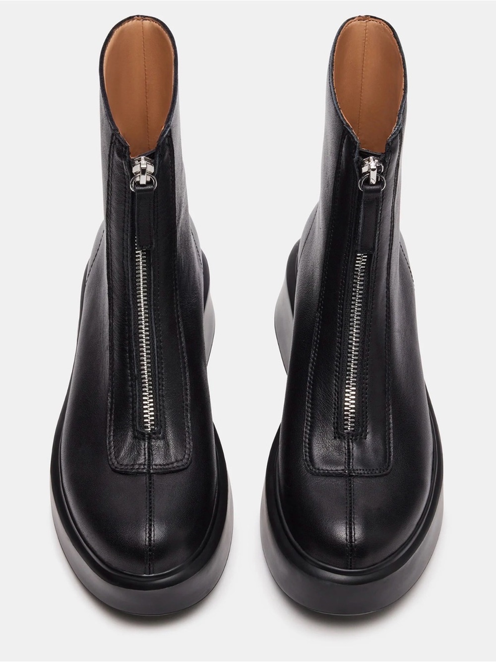 Steve Madden Women's Black Front-Zip Leather Boots